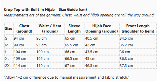 Arenal Hoodie/ Hijab crop top